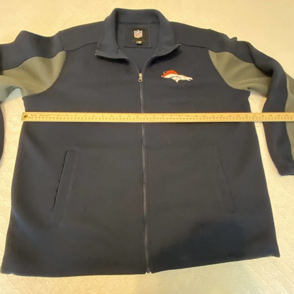 Denver Broncos NFL Jacket Mens Size XXL Blue Full Zip Long Sleeve/Pockets - Picture 11 of 16
